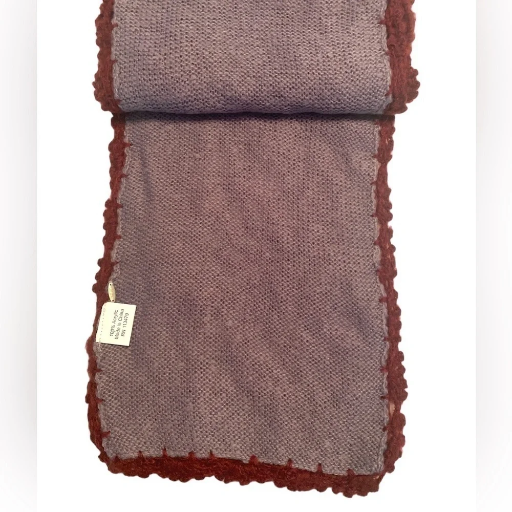 Elizabeth Gillett NYC Lavender and Purple Scarf - 63” Long - Picture 3 of 4
